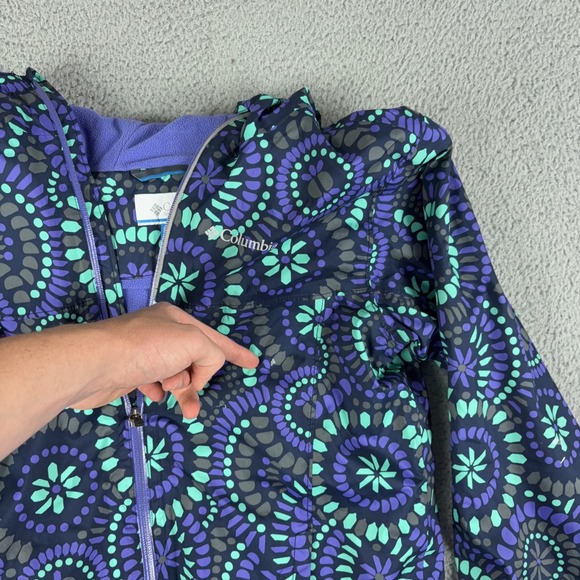 Columbia Jacket Boys Large Geometric Omni Tech Waterproof Mountain Action Skiing - Picture 7 of 11